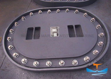 China Manhole Marine Hatch Cover 450x350-800x600mm Long Circle Shape With M20 Bolt factory